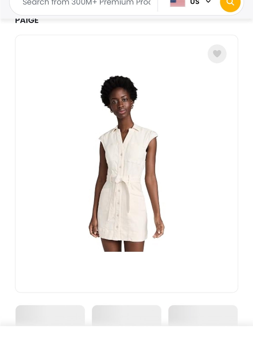 Paige Jaxcyn Button-Front Tie-Waist Dress in Ivory